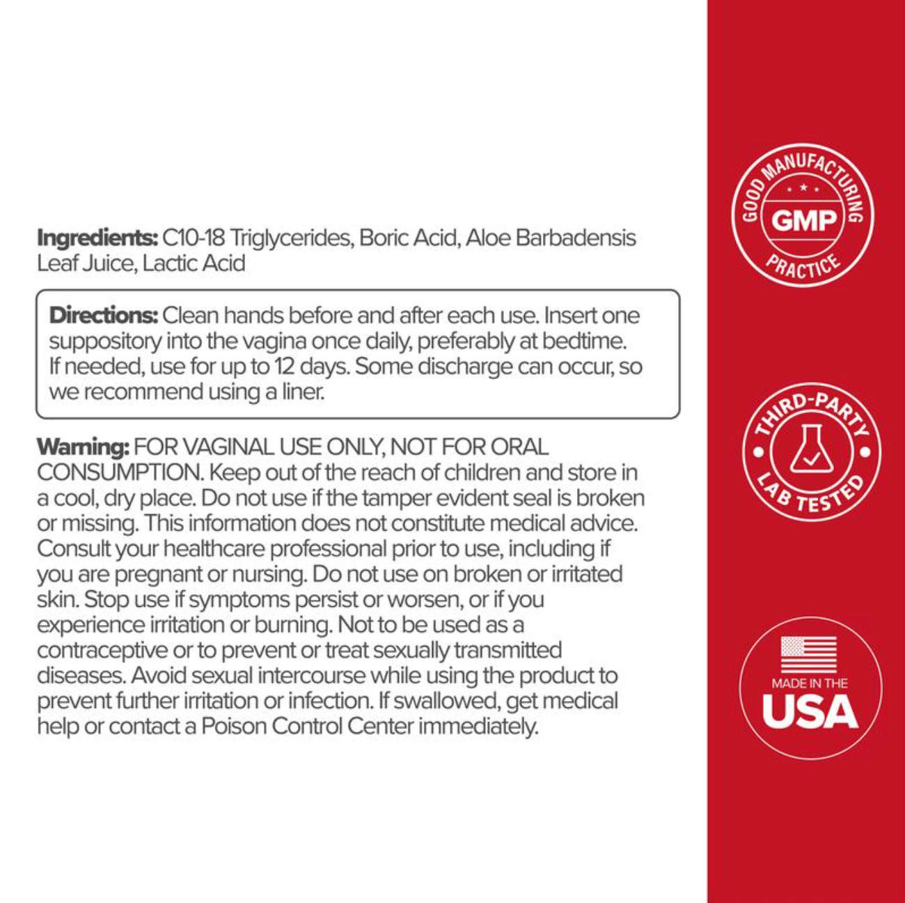 Boric Acid Vaginal Support